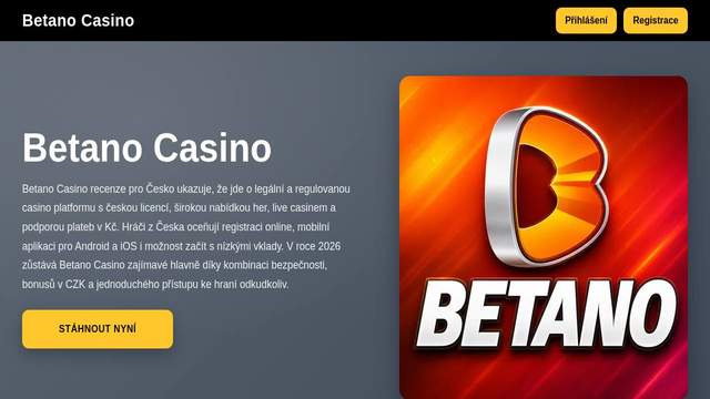 Betano CZ casino screenshot